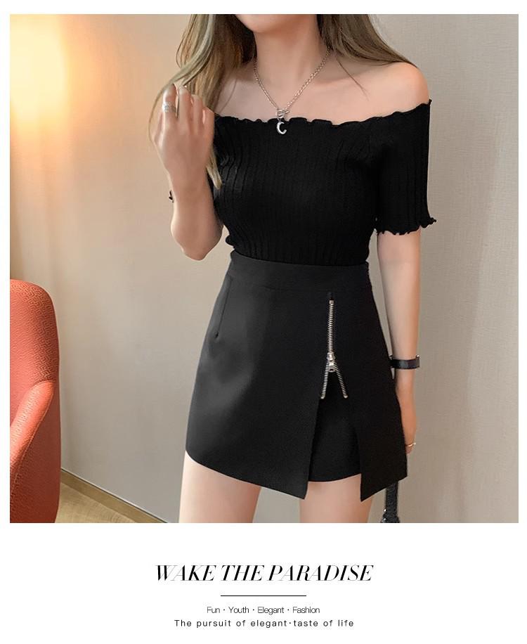 2024 Plus Size High Waist A-Line Irregular Mini Bodycon Skirt - Slimming and Anti-Exposure Design for Petite Figures