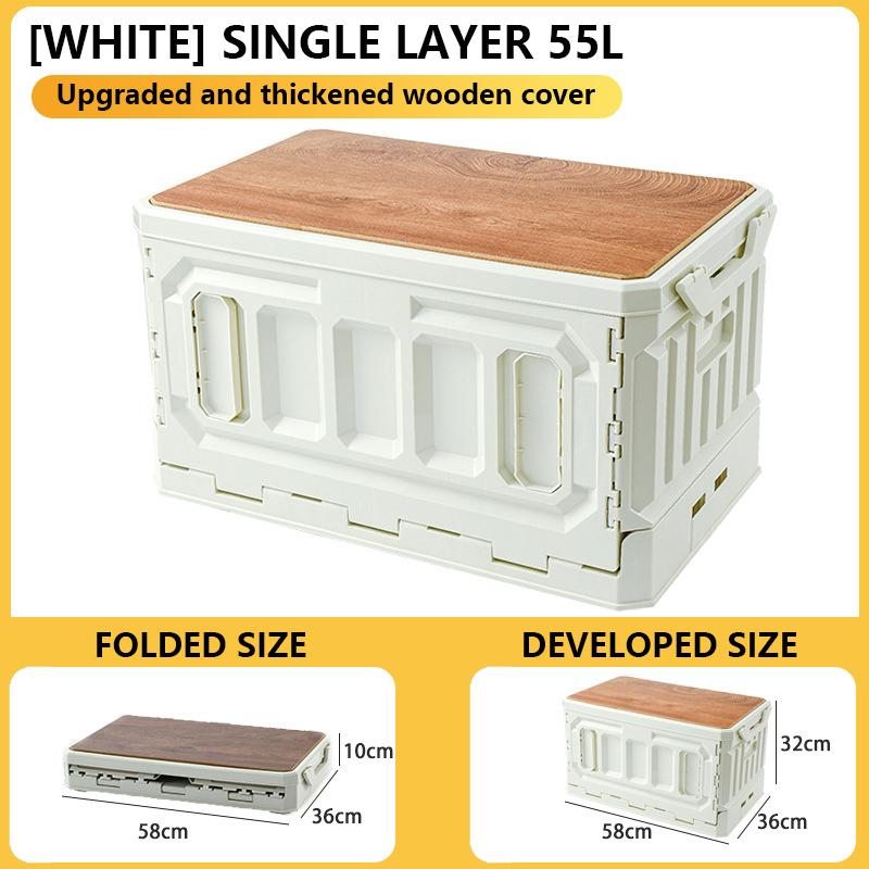 Outdoor Camping Storage Box With Raised Top, Large Capacity Picnic Folding Storage Box, Car Backup Organizer