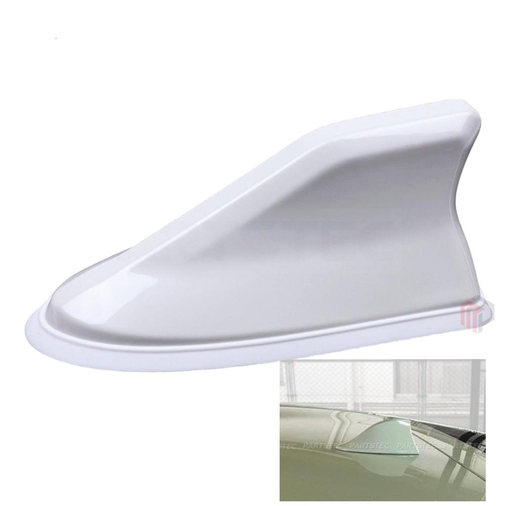 MOTOR POWER Pearl White Shark Antenna with Built-in Booster Radio, Shark Fin Dolphin Antenna,