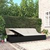 Day and Night - Day and Night Convertible Lounger with Black Synthetic Rattan Cushions