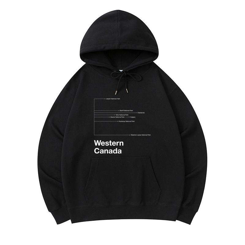 

300 GSM Men s Healthy Cotton Hoodies Western Canada Print Premium Cotton Sweatshirt