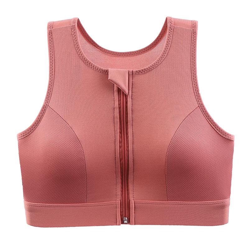 Langsha sports underwear women's summer high-intensity shaping running fitness quick-drying shock-proof front zipper vest bra