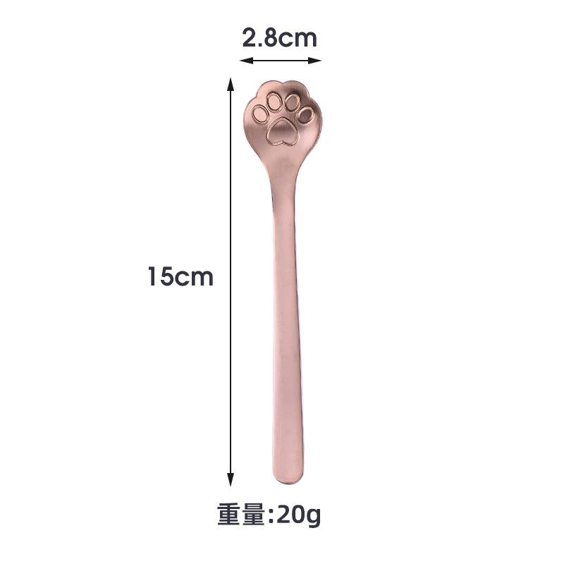 Creative 304 Stainless Steel Coffee Spoon Spoons Cute Stirring Spoons Gold Cat Paw Tea Coffee Spoon Dessert Kitchen Tools