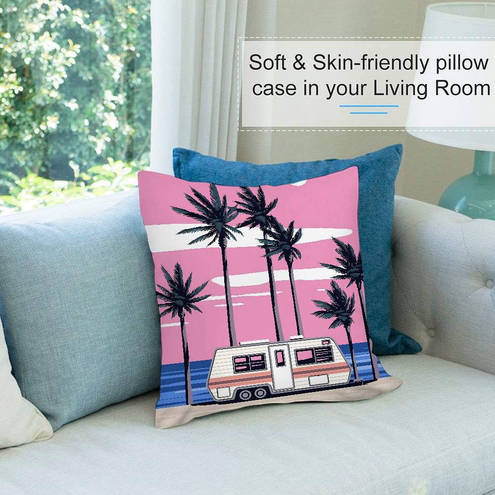 Vintage Simple Style Pillow Case Short Plush Double-sided Print Square Throw Pillow Covers Sofa Home Cushion Decor