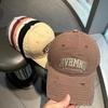 NV Letter Washed Cotton Ripped Baseball Cap for Women, Small Face In Spring and Summer, Soft Top Curved Brim Hat for Men, Street Tide