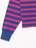 Beams Boy Women's Basic Striped Long Sleeve L/S Tee, Blue/Pink, Free Size