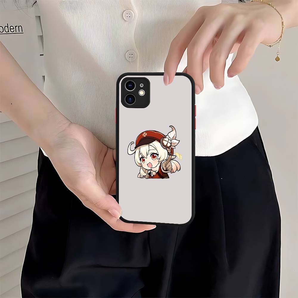 Anime Genshin Impact Matte Transparent Phone Cover For IPhone Case 16 15 14 13 12 11 Pro Max X XS Max Plus