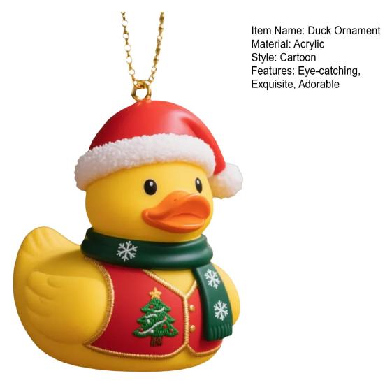 Christmas Duck Ornaments Acrylic Cartoon Ducks Xmas Tree Hanging Decorations for Holiday Party Favors Home Decor