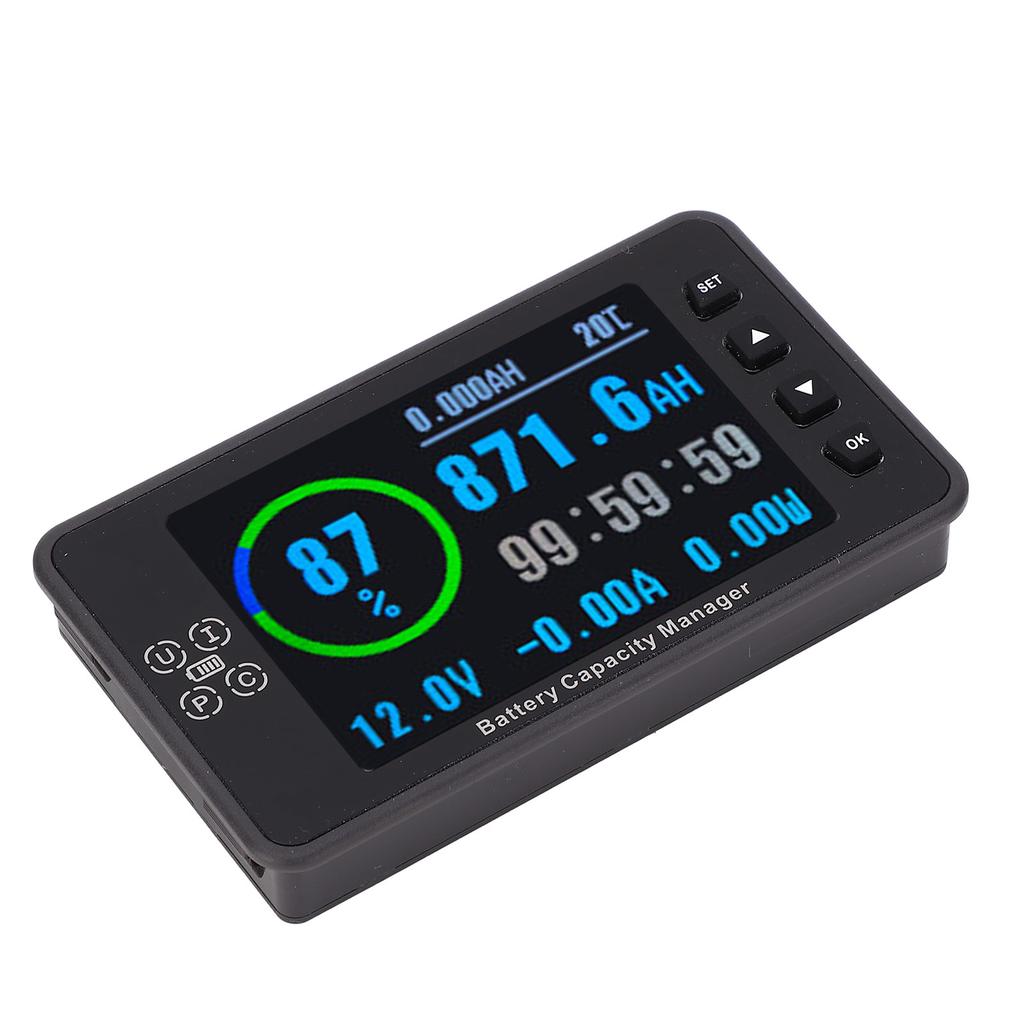8‑ 0.06‑300A 3.5in Color Display Battery Monitor Battery Capacity Manager for Acid Lithium Ion Ni Me