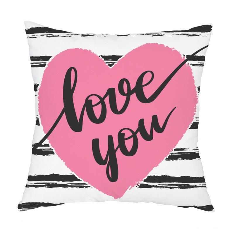 

Новый скандинавский День святого Валентина Любовь Бархатная прикроватная подушка Съемная и моющаяся Автомобильная подушка Наволочка Домашнее украшение Наволочка 45*45cm