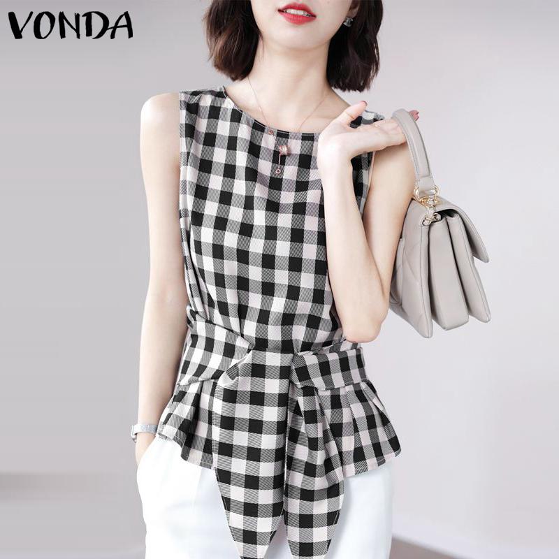 

Летние женские топы на шнуровке без рукавов VONDA