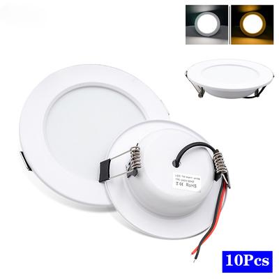 10pcs/lot LED Downlight 5W 9W 12W 15W 18W Recessed Round LED Ceiling Lamp AC110V 220V DC12V 24V Iluminação interna Quente/Frio Branco