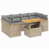 VidaXL Salon de Jardin avec Coussins 7 pcs, Canapés de Terrasse, Ensemble de Meubles de Patio, Mobilier d'Extérieur, Beige 3272977
