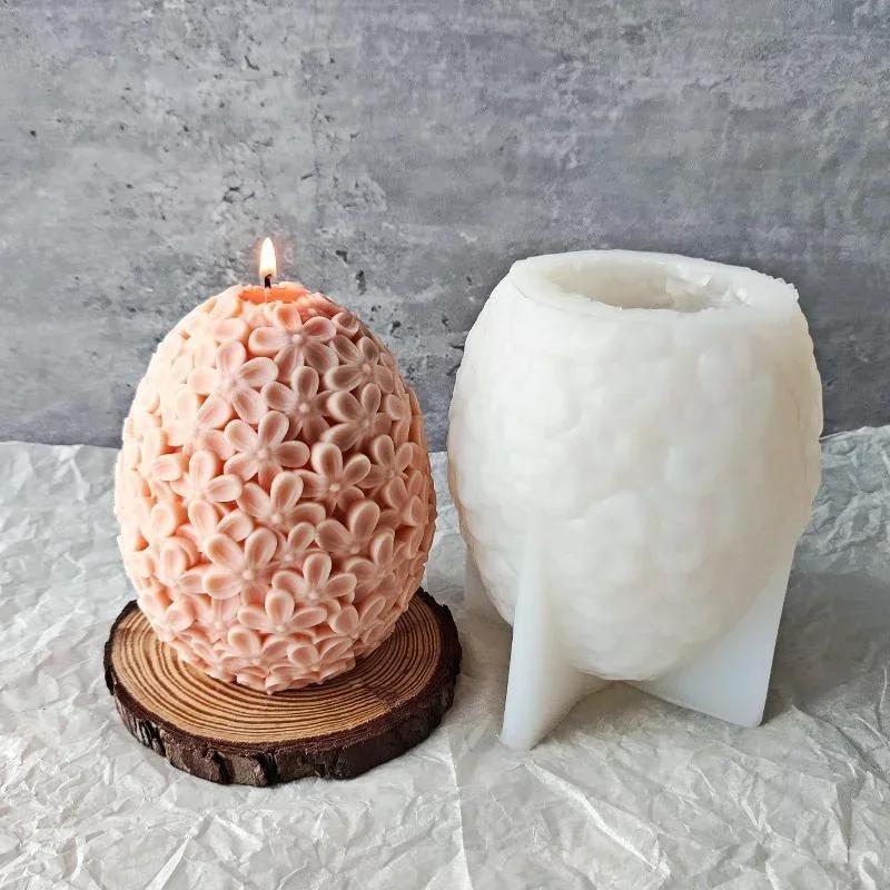 1 Pcs Large Eggs Shaped Flower Ball Candle Silicone Molds Diy Candle Making Supplies Wholesale Handmade Molds For Resin