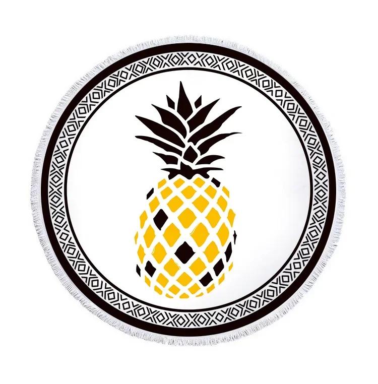 Summer Round Beach Towel Flamingo Tropical Plant Pineapple Printing Bath Shower Towels Bikini Cover Up Beach Towel