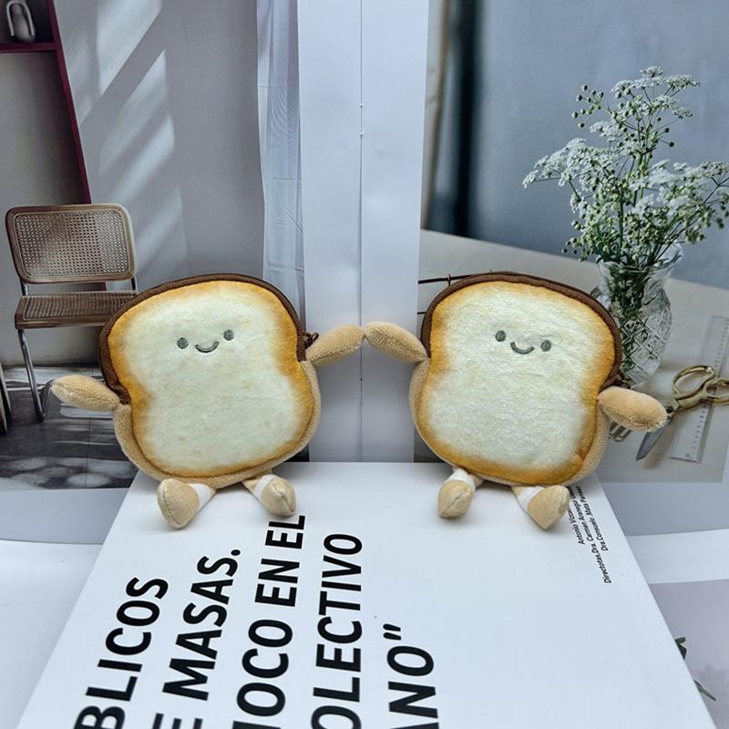 Creative Funny Toast And Bread Zero Wallet Cheese Bag Pendant Wallet Bags Cartoon Wallet Female Walle Bag Pendant Accessories