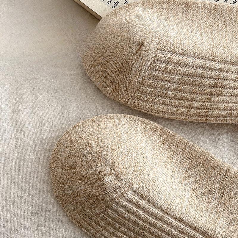 Wool Socks, Women's Autumn and Winter Mink Wool Patchwork Socks, Winter Snow Boots, Pile Socks