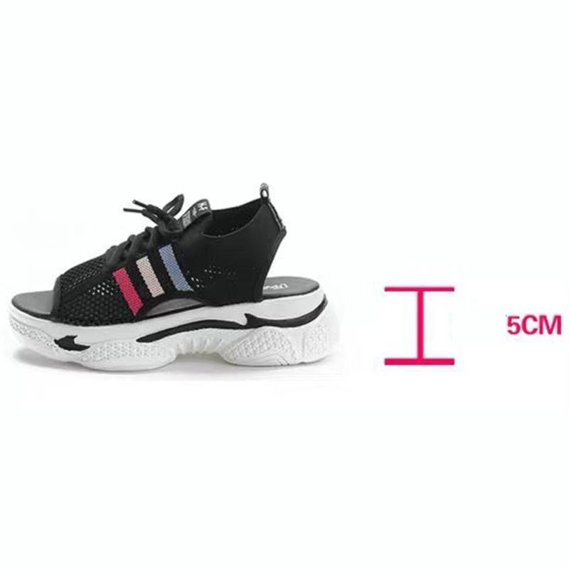 Dámské ležérní sportovní sandály, pletené, s tlustým dnem, protiskluzové, lehké, prodyšné, sportovní, lehké a pohodlné