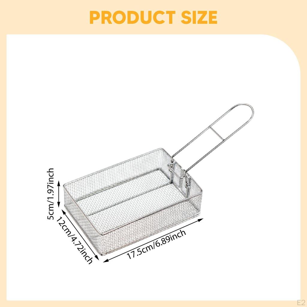 Fryer Basket Mesh French Chip Serving Container Fries Holder Cooking Tool for Fish