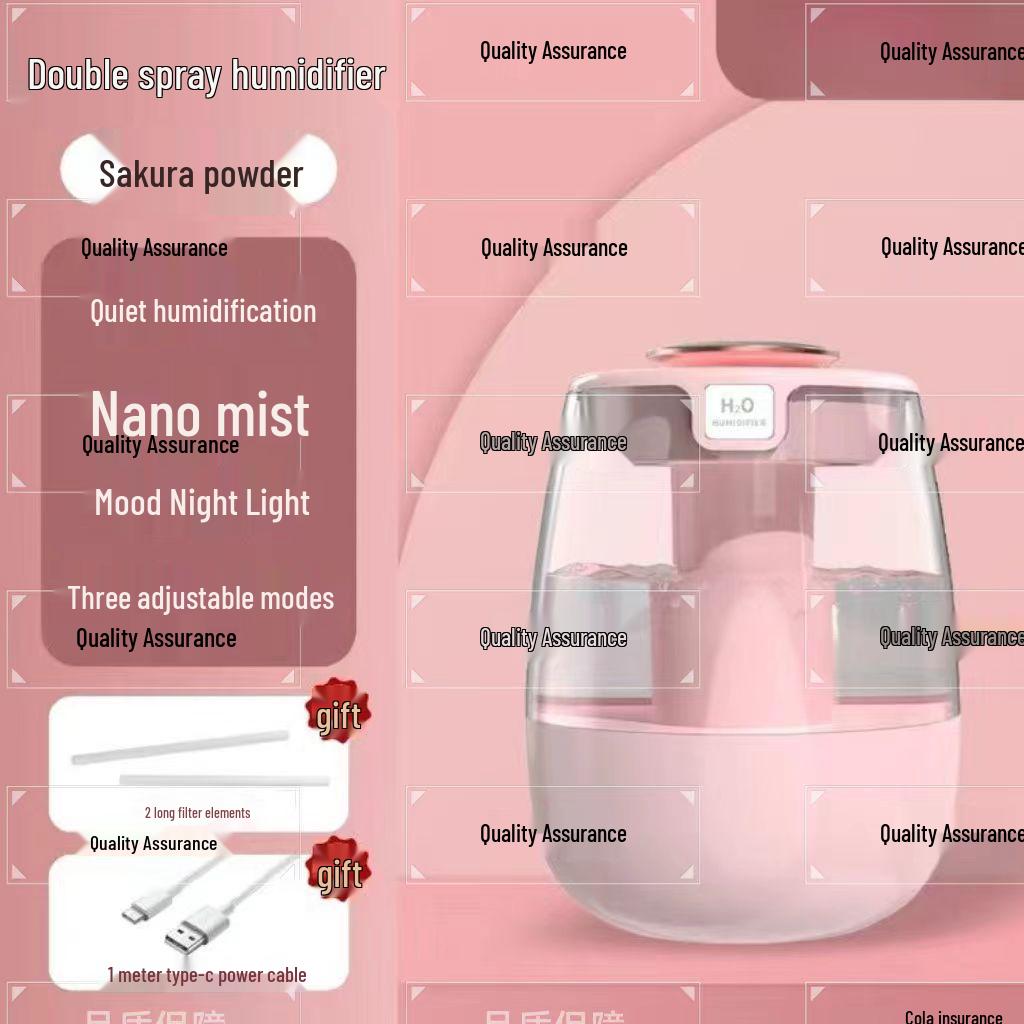 

2025 Тихий Большой Увлажнитель Воздуха с Туманом для Дома и Спальни, Безопасный для Беременных Женщин и Младенцев 136 x 136 x 196 mm + TC Power Supply