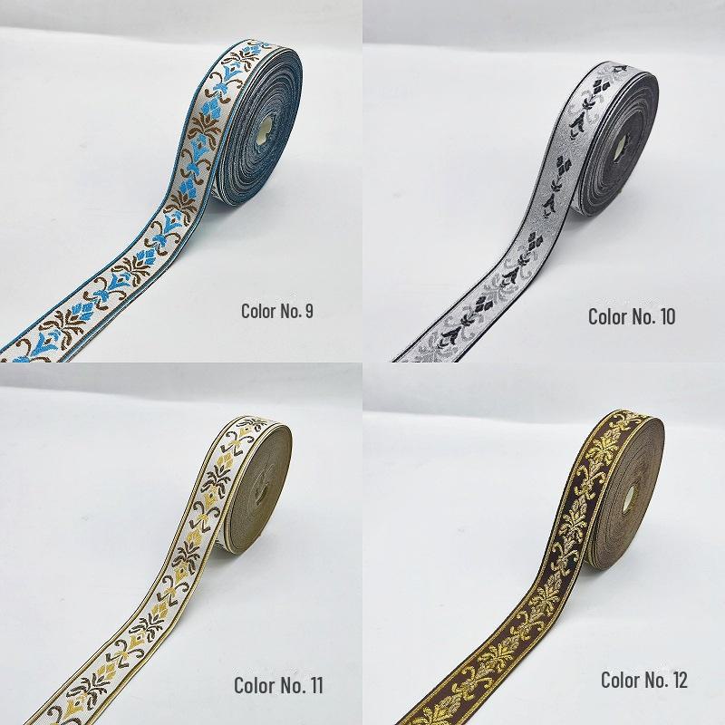 Jintian 3cm Etnický styl Žakárová stuha krajka - 24m kus pro oděvy, závěsy, bytový textil.