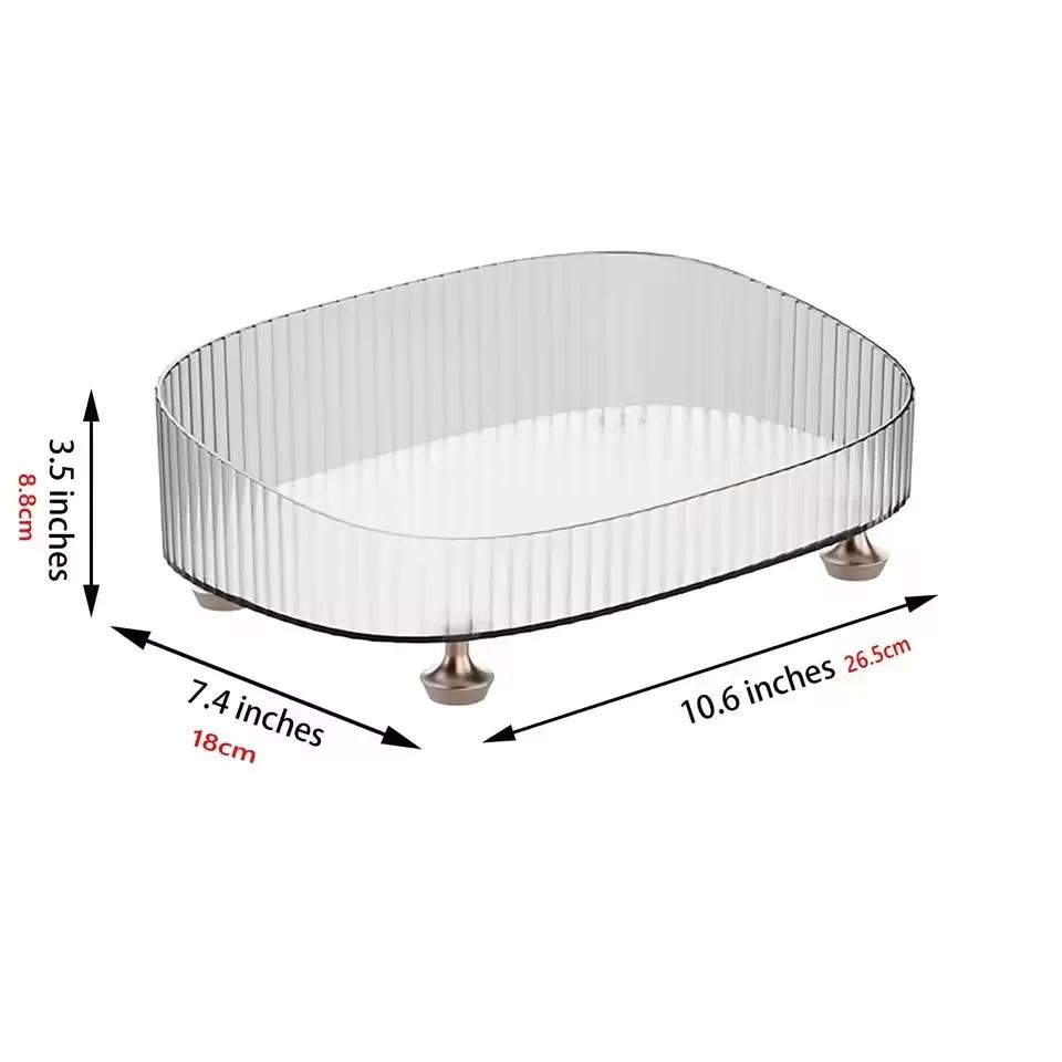 Bathroom Vanity Tray Large Capacity Perfume Organizer for Dresser Clear Desktop Storage Box for Lotion Bottle Cosmetics Skincare