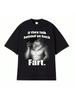 Wenn sie hinter deinem Rücken reden Furz Wolf Buchstäblich Ich Lustiges Meme Emo T-Shirt Kleidung Harajuku Retro Übergroßes Baumwoll-T-Shirt