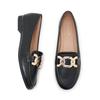 New Women Flat Shoes Metal Decoration Leather Casual Shoes Girl Fashion Slip-on Loafers