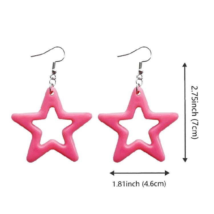 Orecchini Minimalisti a Cerchio con Stella Vuota Gioielli Moda Y2K Piccoli Orecchini a Cerchio