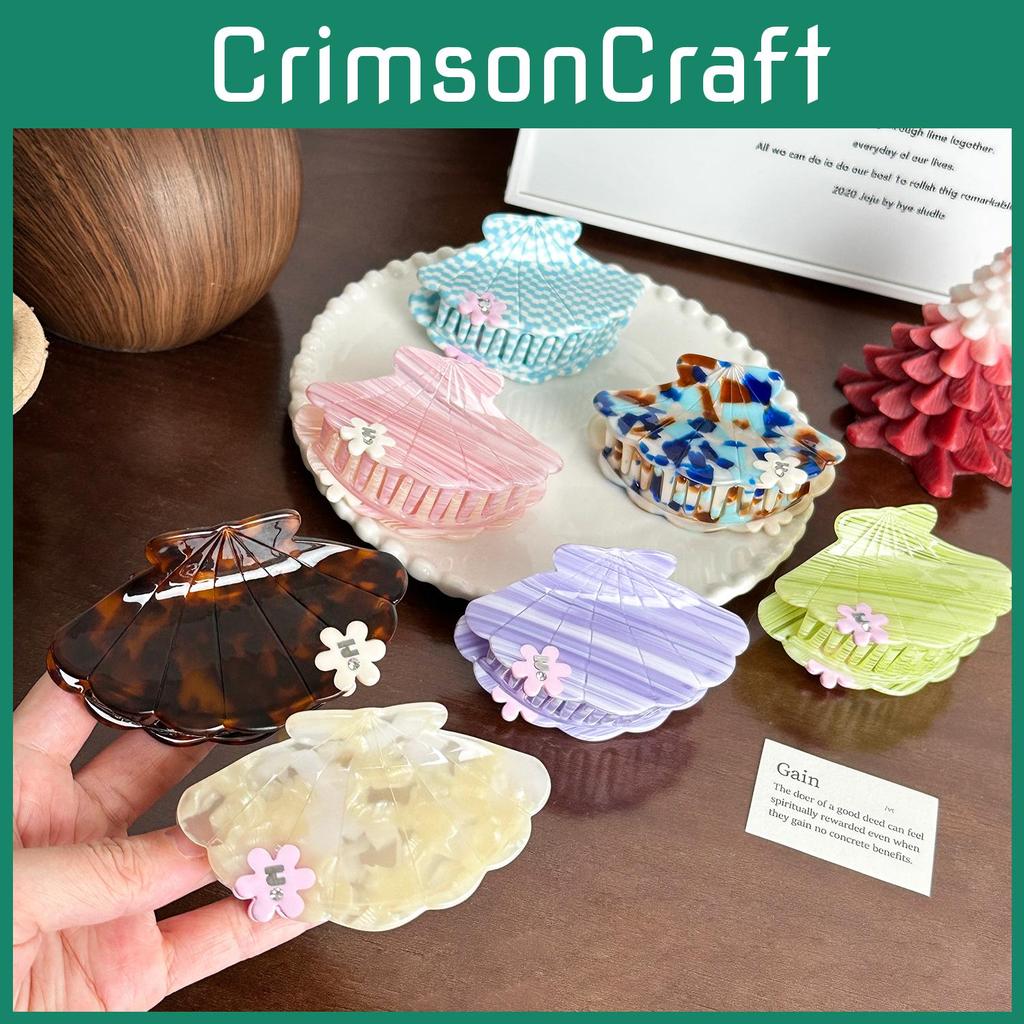 Acetate Hair Eyecatching Claw Clip With Vibrant Colors And Elegant Floral Details Rhinestone