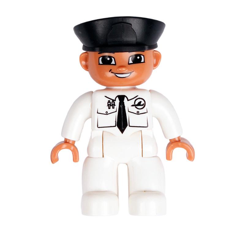 Big Building Blocks Boy Girls Family Policemen Figures Doll Compatible Duplos Children Kids Self Locking Bricks Assemble Toys