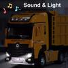 1/50 Extended Dump Truck Model Toy Metal Diecasting Doors Opened Sound Light Pull Back Vehicle Models Ornaments Children's Gifts