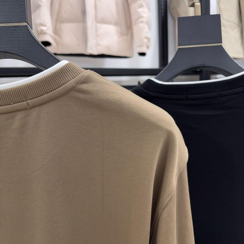 H Family 84% Cotton Autumn Round Neck Long Sleeve Hoodie for Mid-Age and Youth - Solid Color, Casual Warm Base Layer (3Y073A)