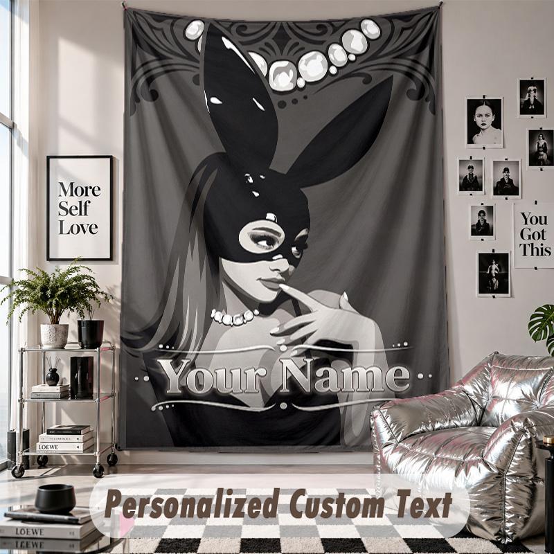 Wandbehang mit individuellem Namen & Text, Ariana Grande Dekorationstextil für das Schlafzimmer