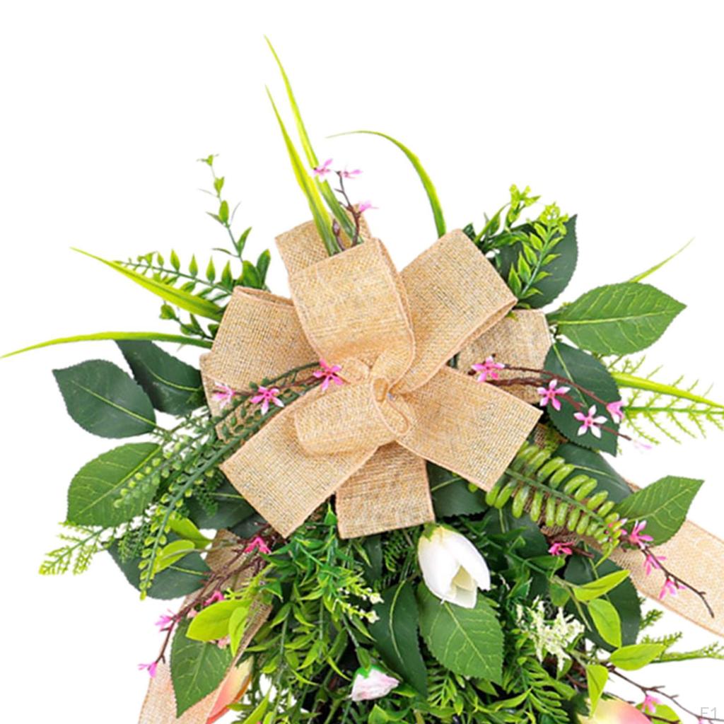 Wedding Tulips Swag Door Wreath Artificial Fence Flowers Garland for Apartment Anniversary