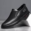 Spring and Summer Leather Mesh Shoes Men's Breathable Mesh Medium Old Dad Shoes Soft Sole Non-slip Elderly Casual Leather Shoes Men's Shoes