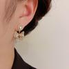 Chic Pearl Zircon Bow Earrings with S925 Silver Needle - Elegant Style