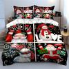 Christmas Santa & Snowman Set Bedding Duvet Cover Set Duvet Cover Pillowcases  (1*Duvet Cover 2*Pillowcases, Without Duvet Insert)
