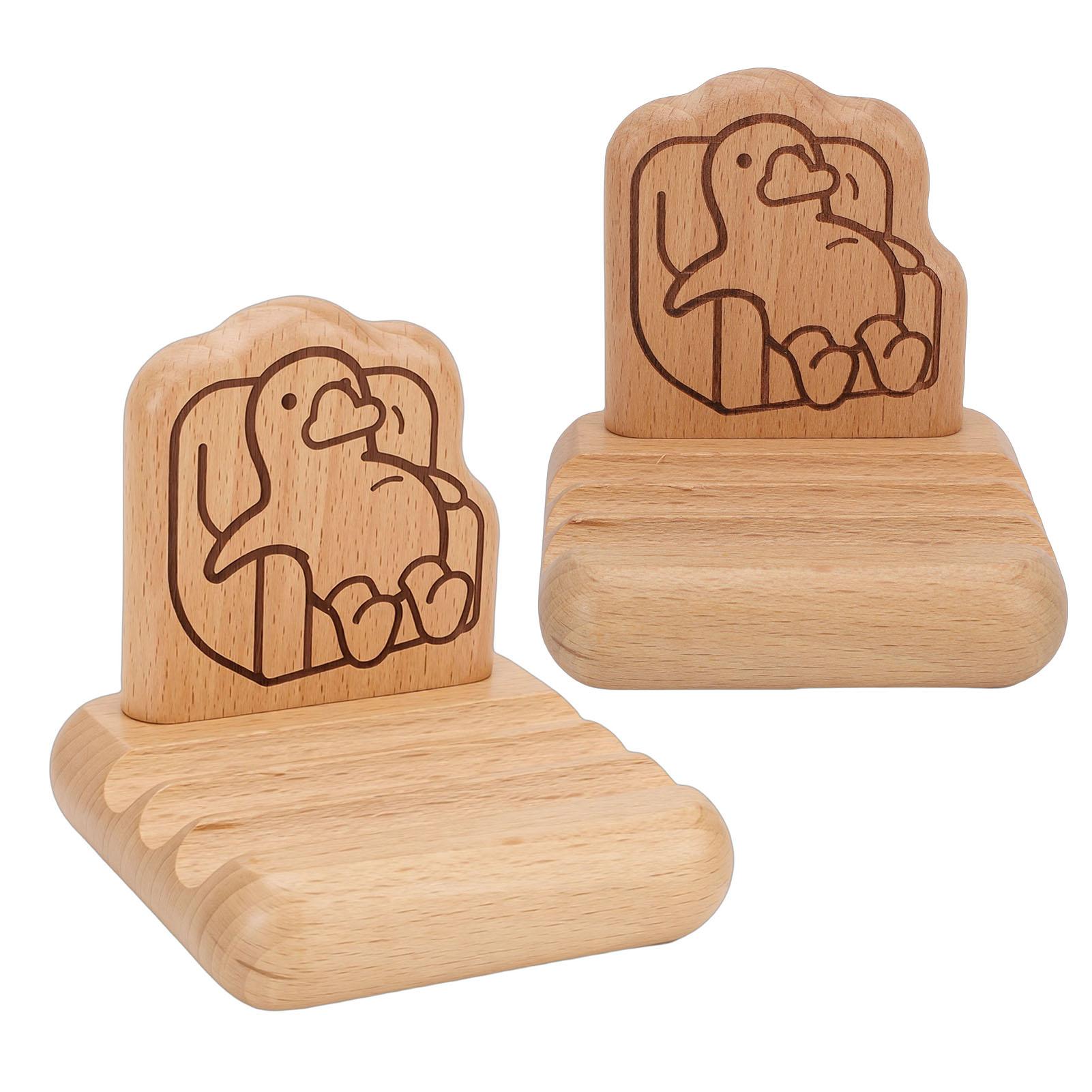 Деревянная подставка для телефона Животный узор Декоративная деревянная подставка для мобильного телефона и планшета Настольная опорная стойка