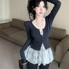 Transparent Lace-up Short Skirts A-line Dresses Women Fashion Lace Halter Dress  Party