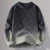 Men's Gradient Thickened Loose Knit Round Neck Sweater