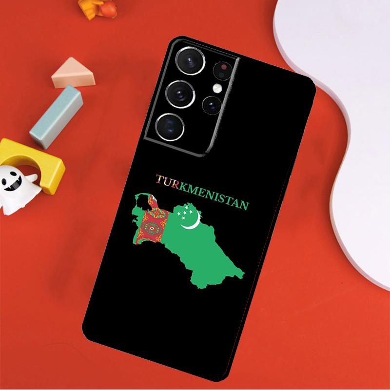 Turkmenistan Flag Phone Case For Samsung Galaxy S25 Ultra S9 S10 S20 S21 FE S22 S23 S24 Plus S24 Ultra Cover