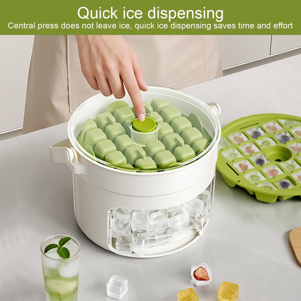 Multifunkční forma na ledové kostky Velkokapacitní opakovaně použitelný výrobník ledu Domácí potravinářský Dvouvrstý úložný box na led Formička na ledové kostky