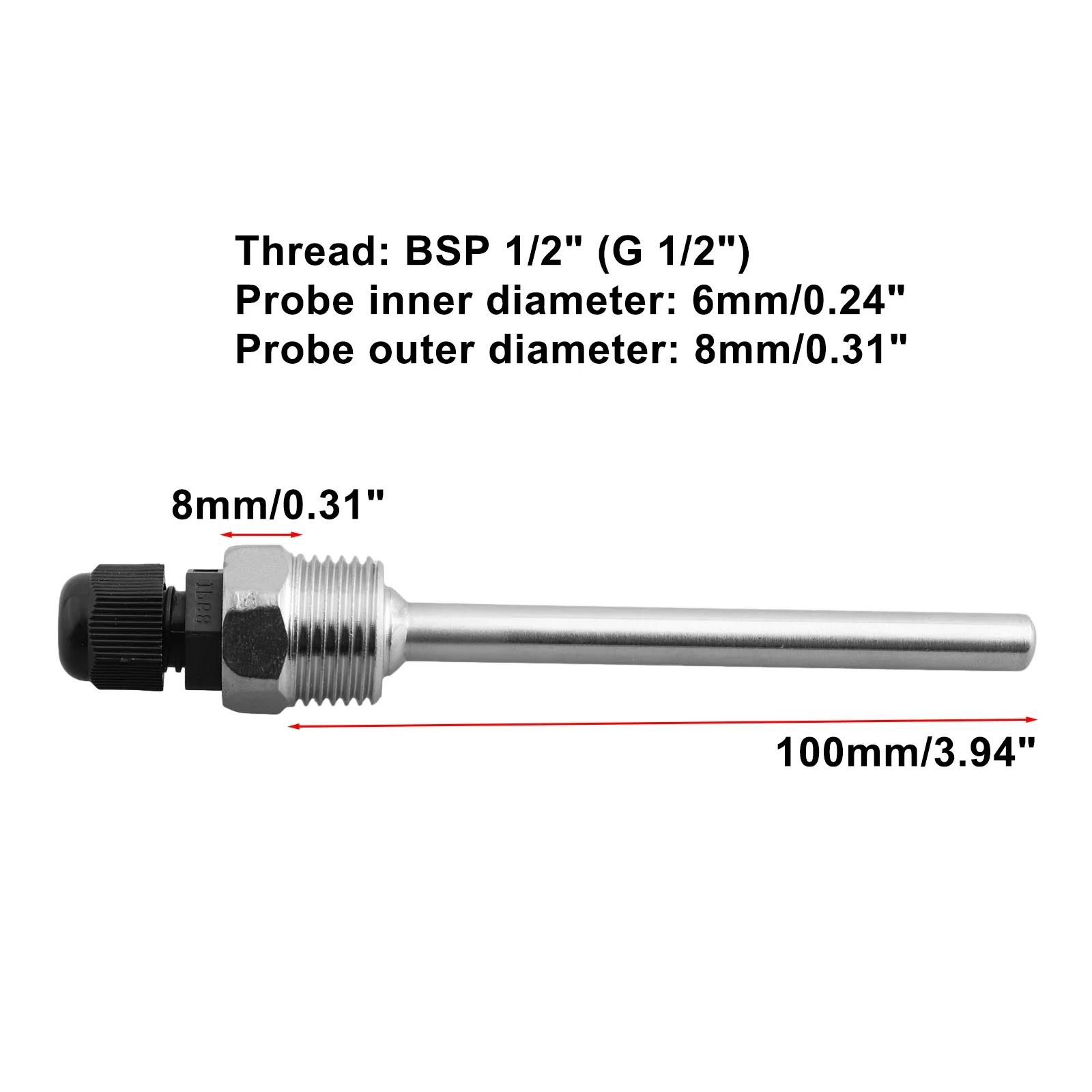

42-300mm Thermowell Brass 1/2 For BSP G Thread For Temperature Sensor A Diameter Of Under 6mm Can Be Installed