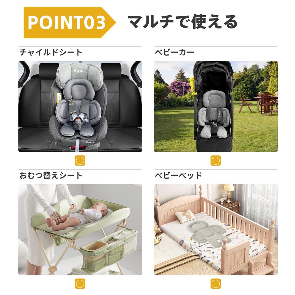 Innokids Stroller Warm and Reversible Stroller Baby Child Seat 3D Mesh 3D Suitable for All Baby Fully Washable Seat, Fluffy, Cushion, Mat, Cushion,
