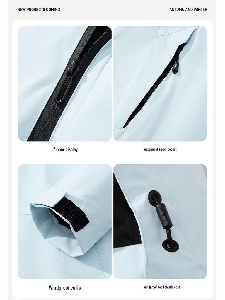 Fleece-Lined Waterproof Outdoor Shell Jacket with Logo: Autumn/Winter Work Uniform, 3-in-1 Design