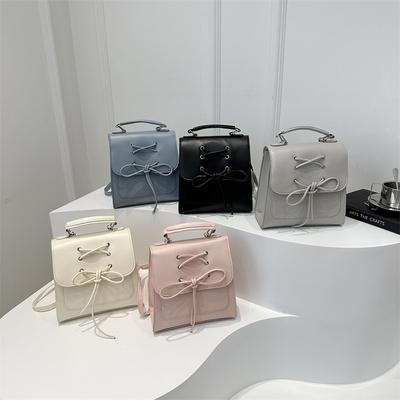 Korean Version of Bow Backpack Women's New Trendy Fashion Backpack Cute Handbag Shoulder Bag School Bag