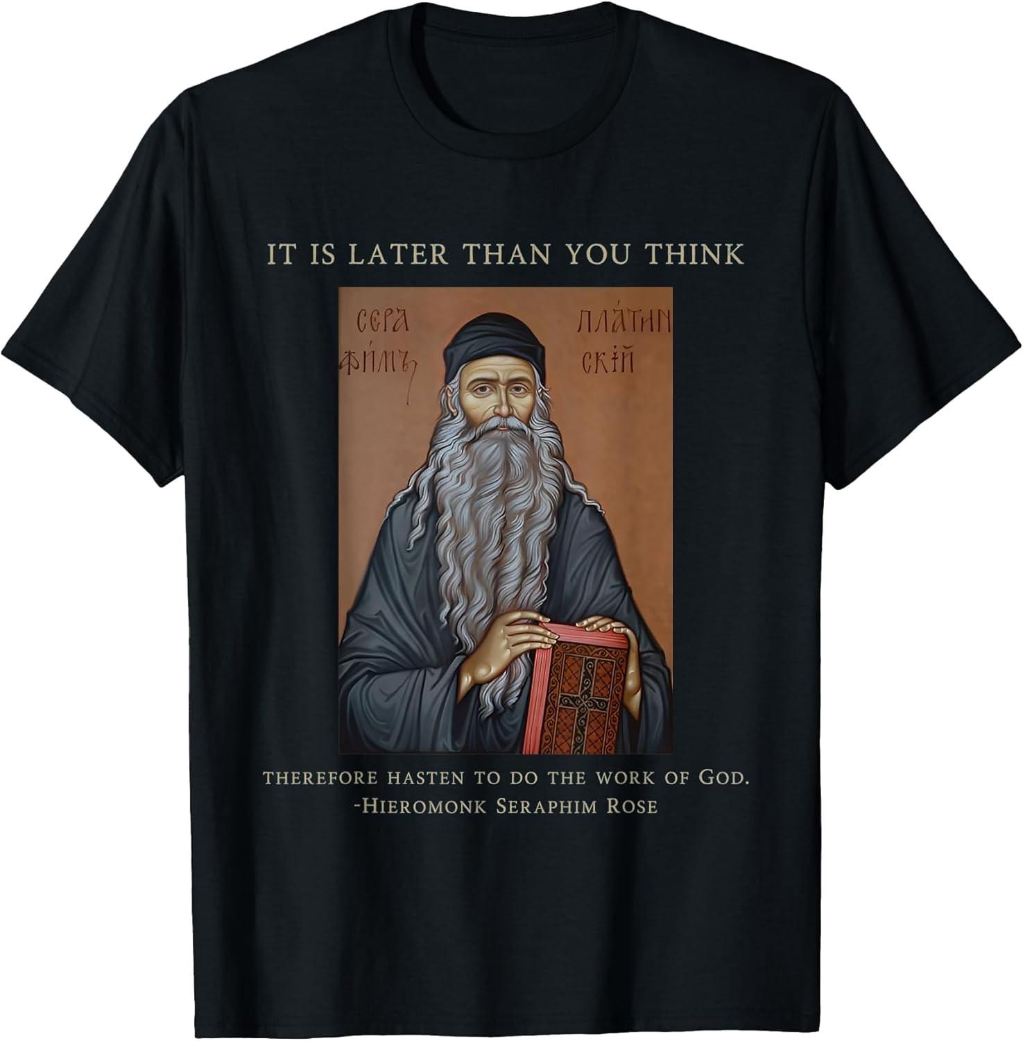 NEW LIMITED! Eastern Orthodox Christian Seraphim Rose Tee S разноцветный