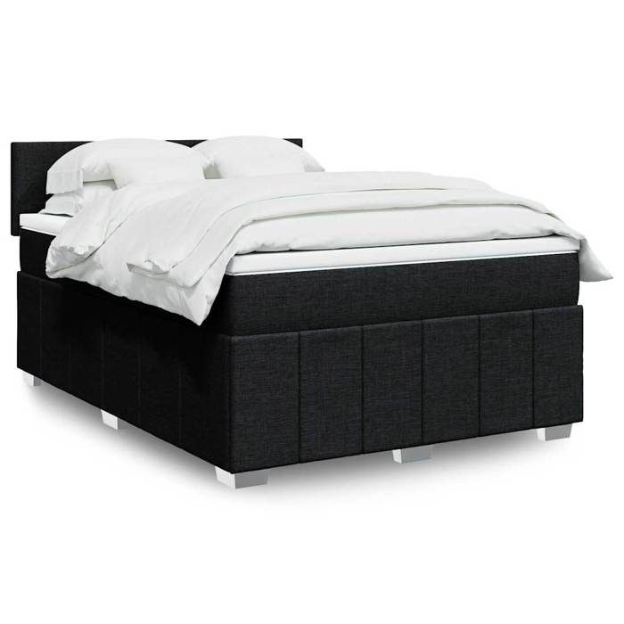 VidaXL Sommier à lattes de lit avec matelas Noir 140x200 cm Tissu 3289386