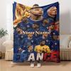 Mbappe Personalisierte Namensdecke Überwurf Personalisierte Decke Ultra-Weich Perfekt für Strandkorb Picknicks Nickerchen Ideal für Alle Jahreszeiten
